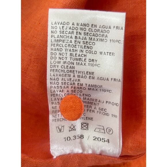 MIRTO 1956 Linen Blend Orange Blouse - Picture 10 of 11